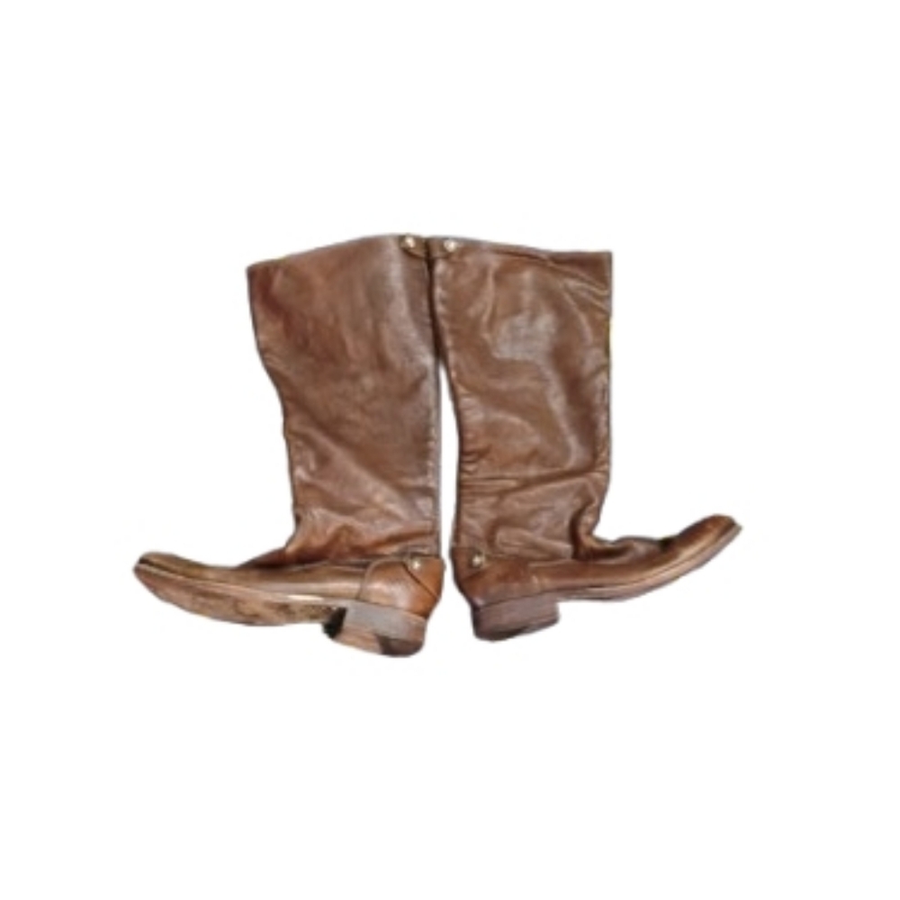 Frye Womens Brown Leather Calf Length Under Knee Boots Leather Sz 6.5